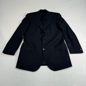 Ennio Dagnillo Wool Cashmere Blend Blazer Jacket Mens Navy Blue Windowpane